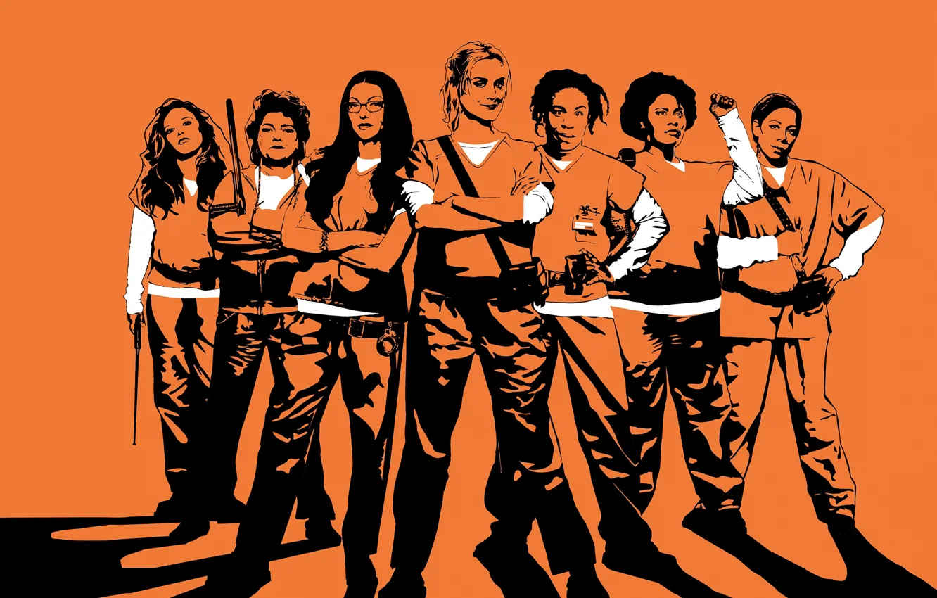 Фото обои girl, woman, orange, season 5, tv series, Orange Is The New Black