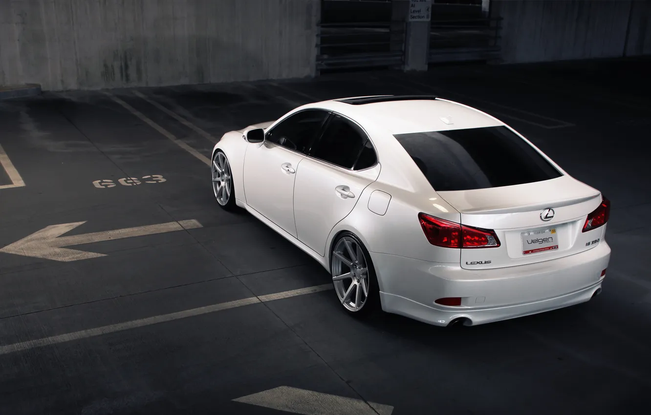 Фото обои белый, Lexus, парковка, white, лексус, IS250