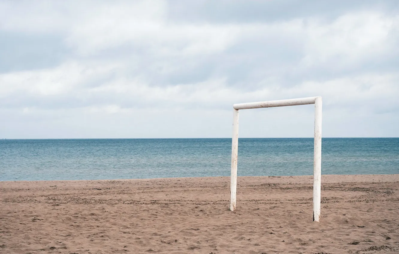 Фото обои пляж, спорт, минимализм, ворота