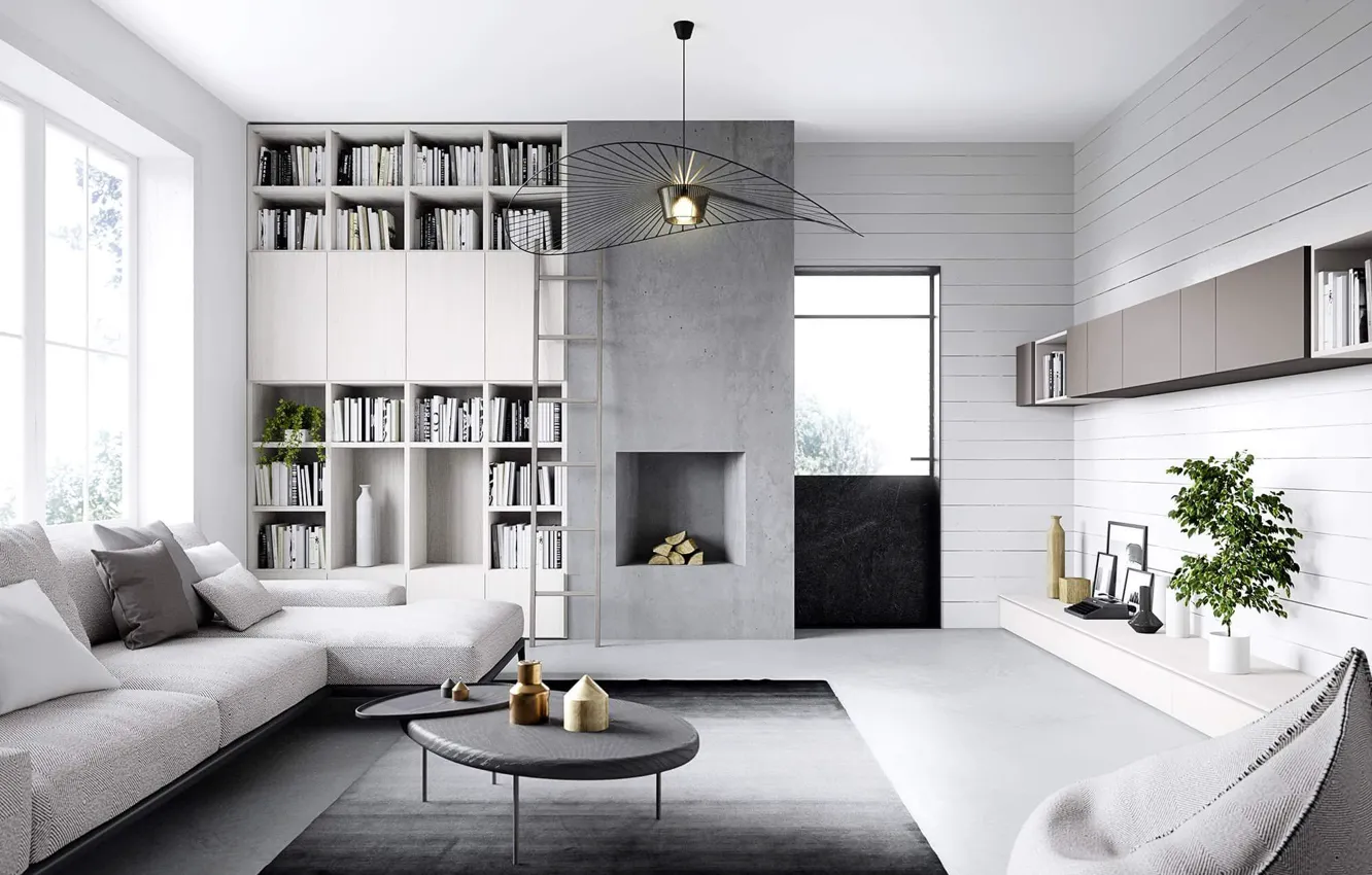 Фото обои дизайн, стиль, интерьер, гостиная, Modern Home in Germany