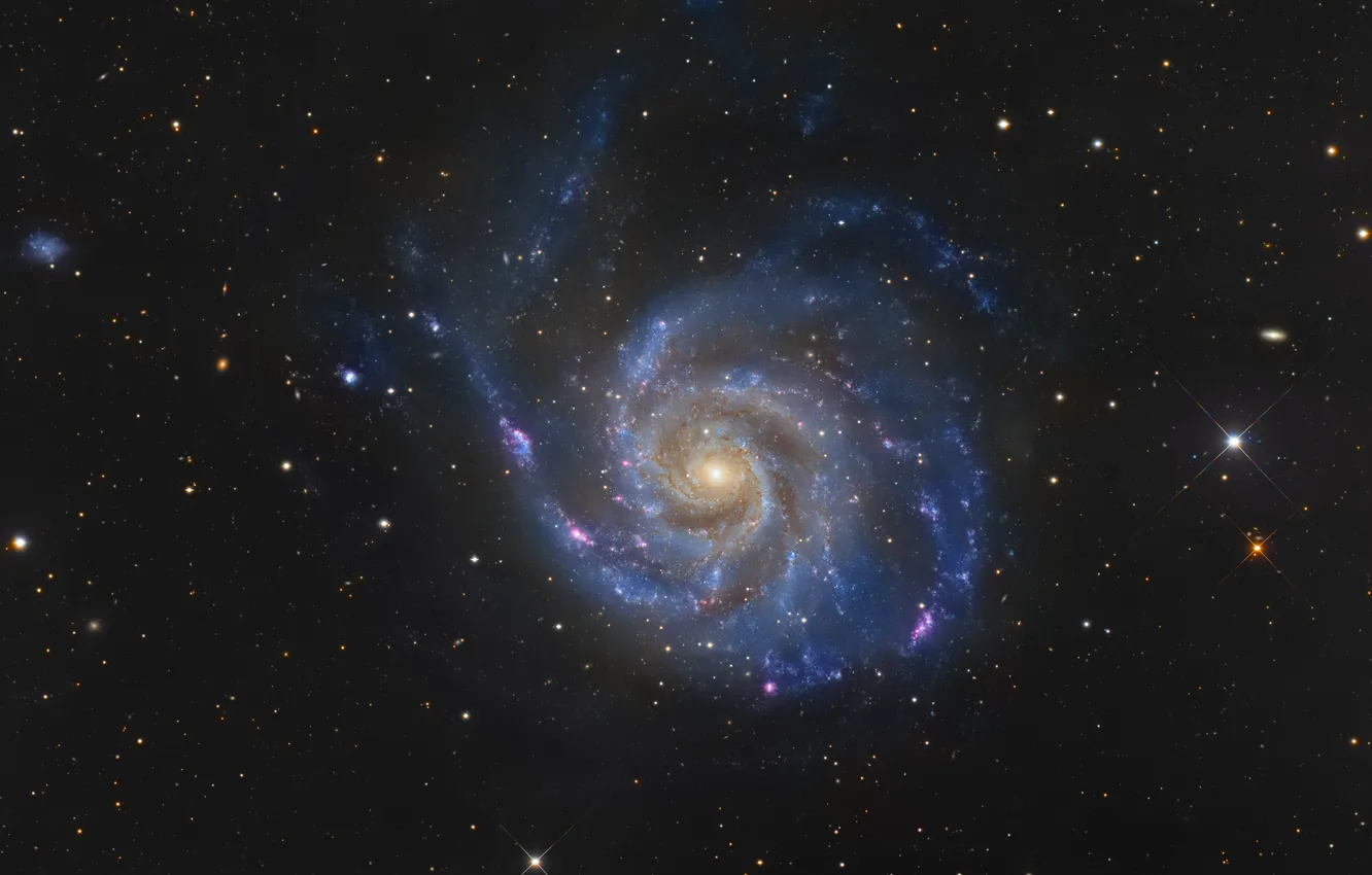 Фото обои Галактика, Большая Медведица, в созвездии, Вертушка, M101