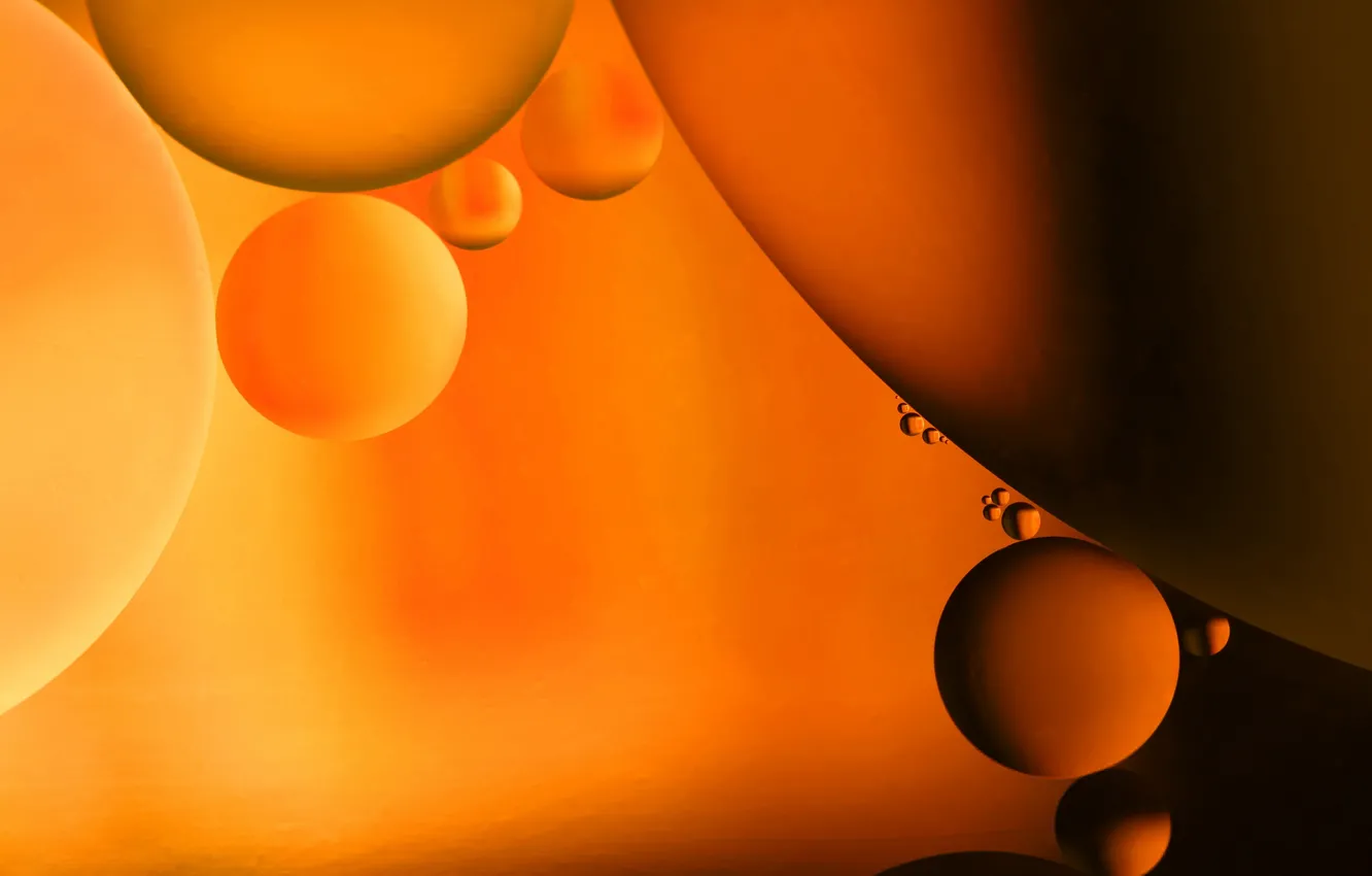 Фото обои вода, пузырьки, масло, шарик, воздух