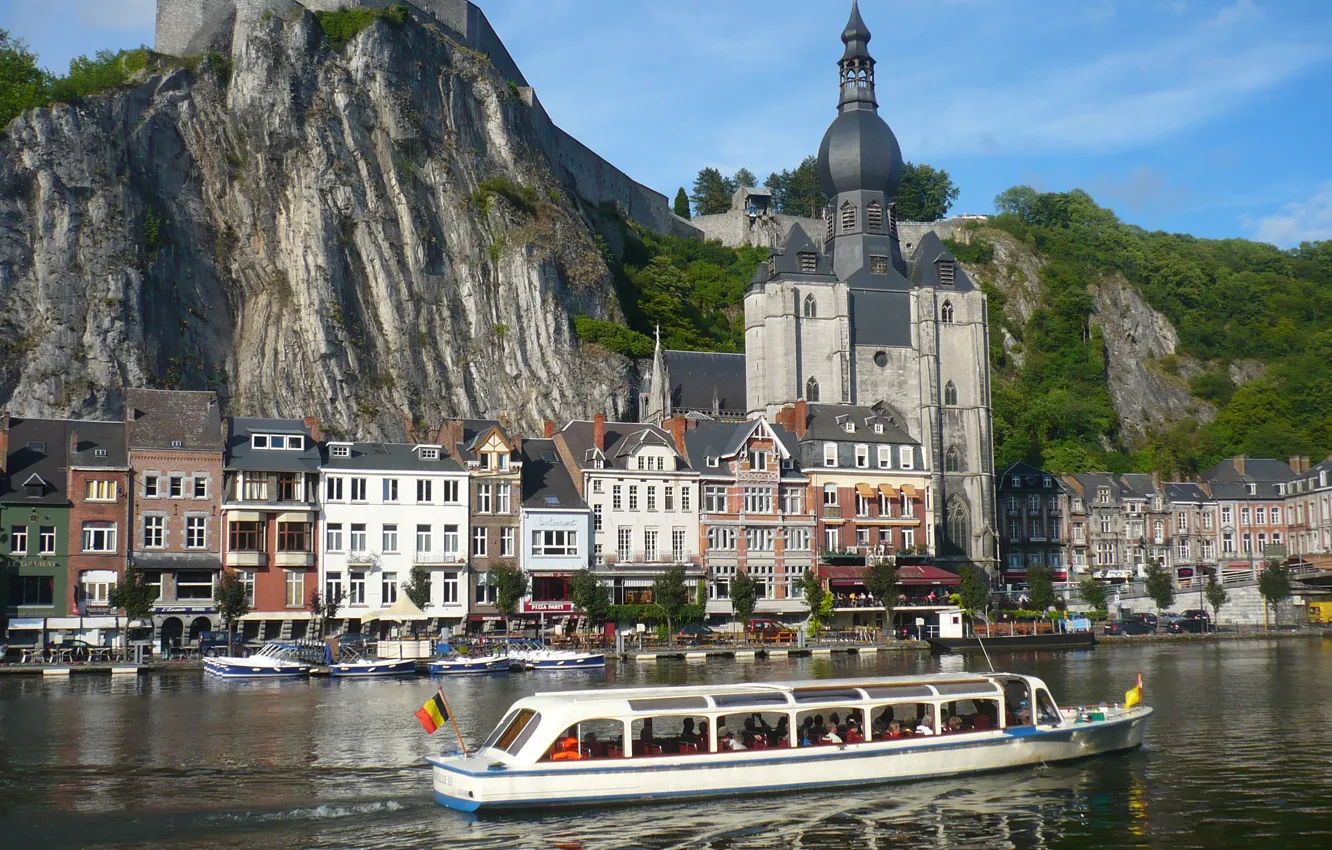 Фото обои город, река, набережная, Northern France