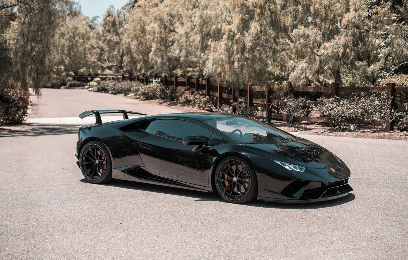 Фото обои Lamborghini, Black, VAG, Performante, Huracan