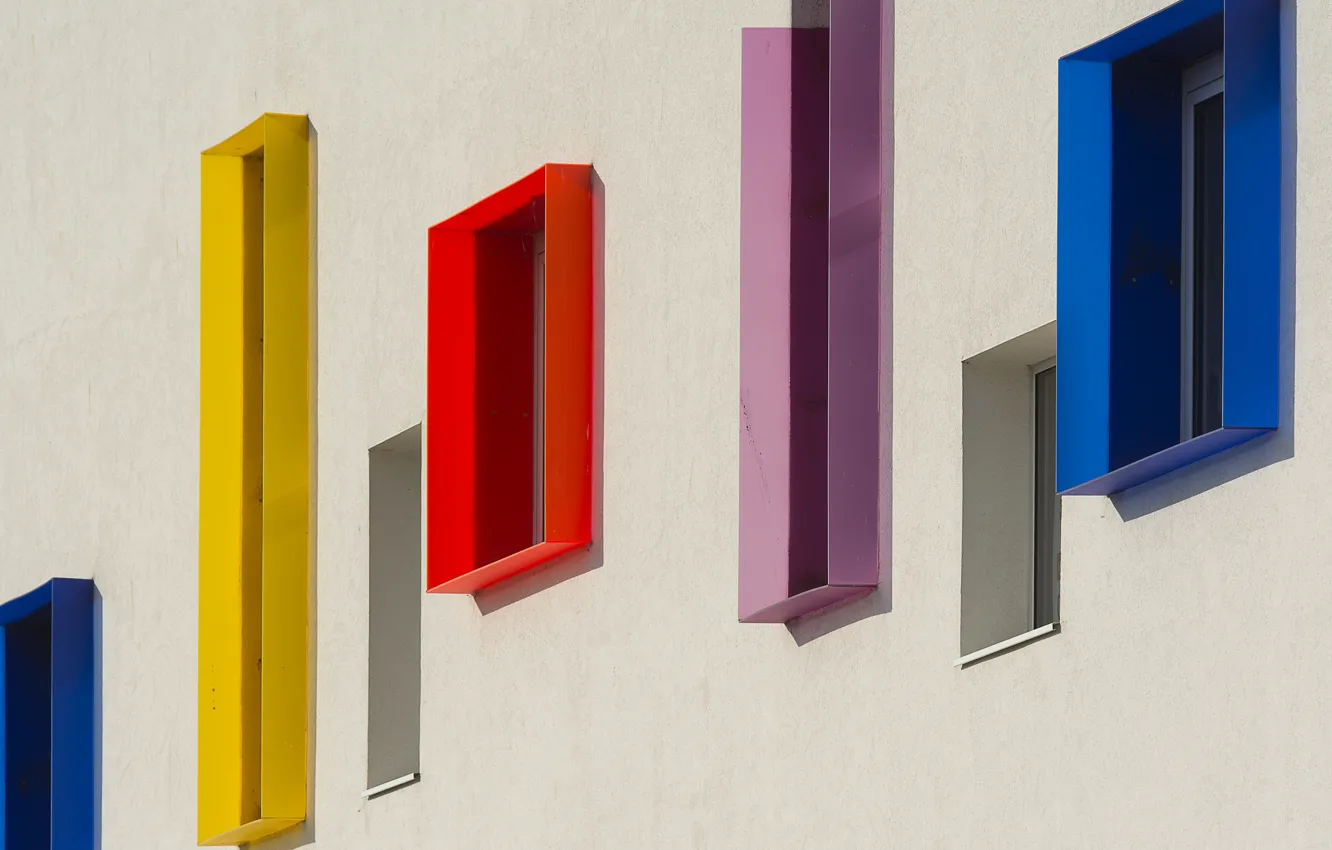Фото обои стена, дома, окно