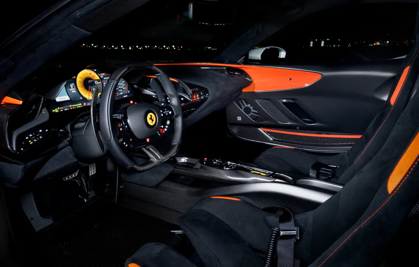 Фото обои Ferrari, car interior, SF90, Ferrari SF90 XX Stradale