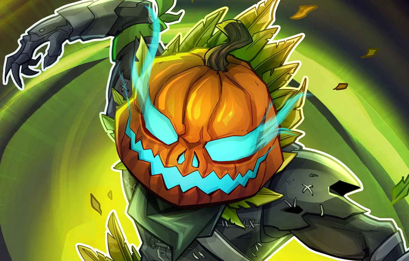 Фото обои фон, тыква, парень, Fortnite