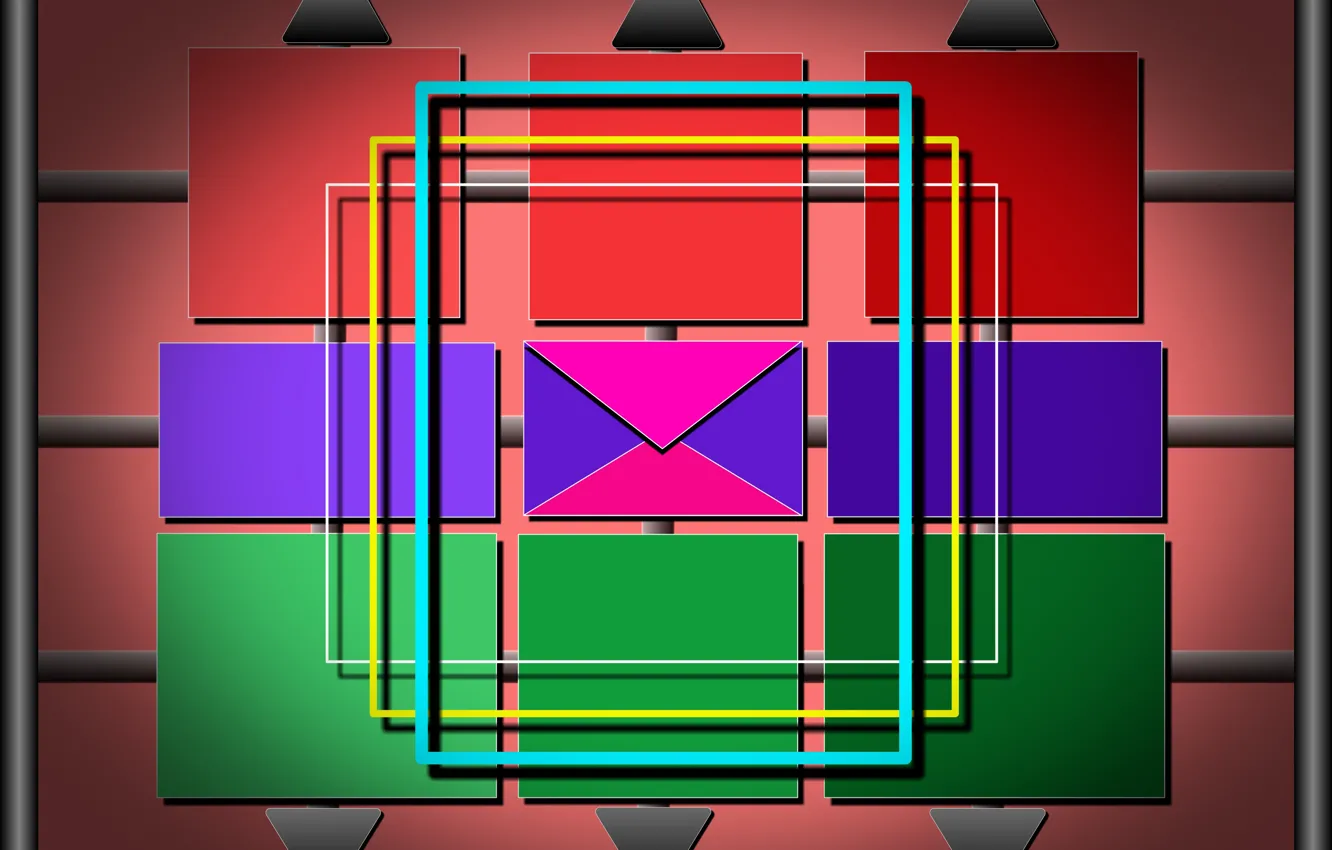 Фото обои обои, треугольники, разноцветные, фигуры, прямоугольники