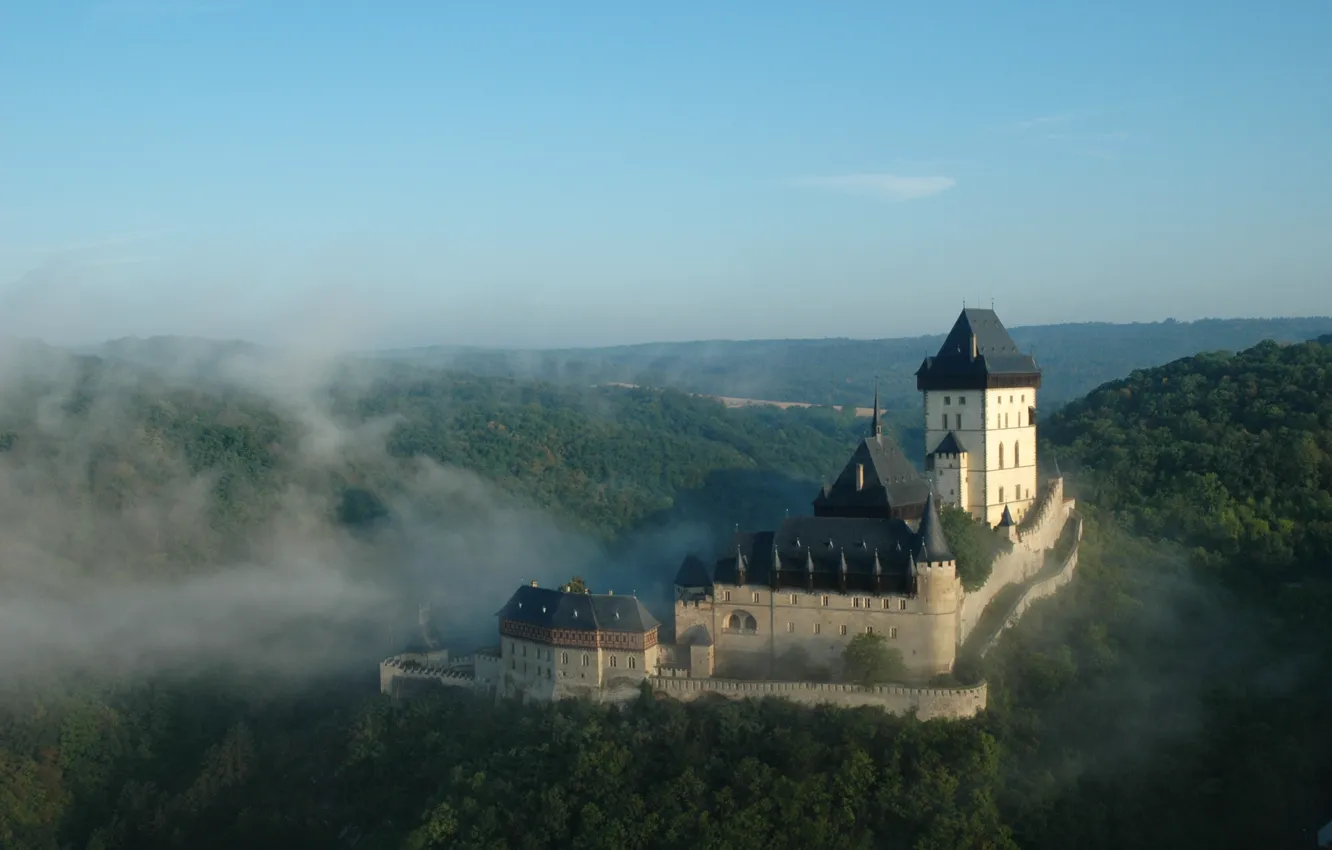 Фото обои замок, Чехия, Карлштейн, Karlštejn
