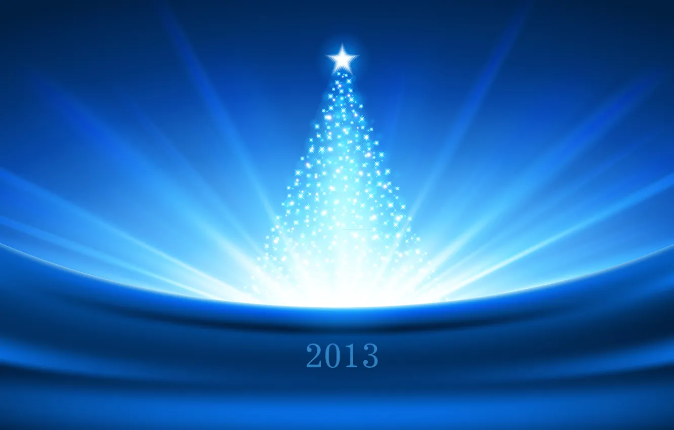 Фото обои свет, синий, блеск, новый год, рождество, ёлка, звёзда
