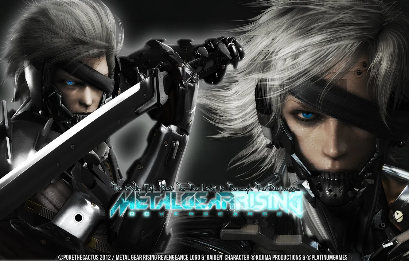 Фото обои лицо, Raiden, Metal Gear Rising, Revengeance, Katana, Jack the Ripper, Cyborg Ninja