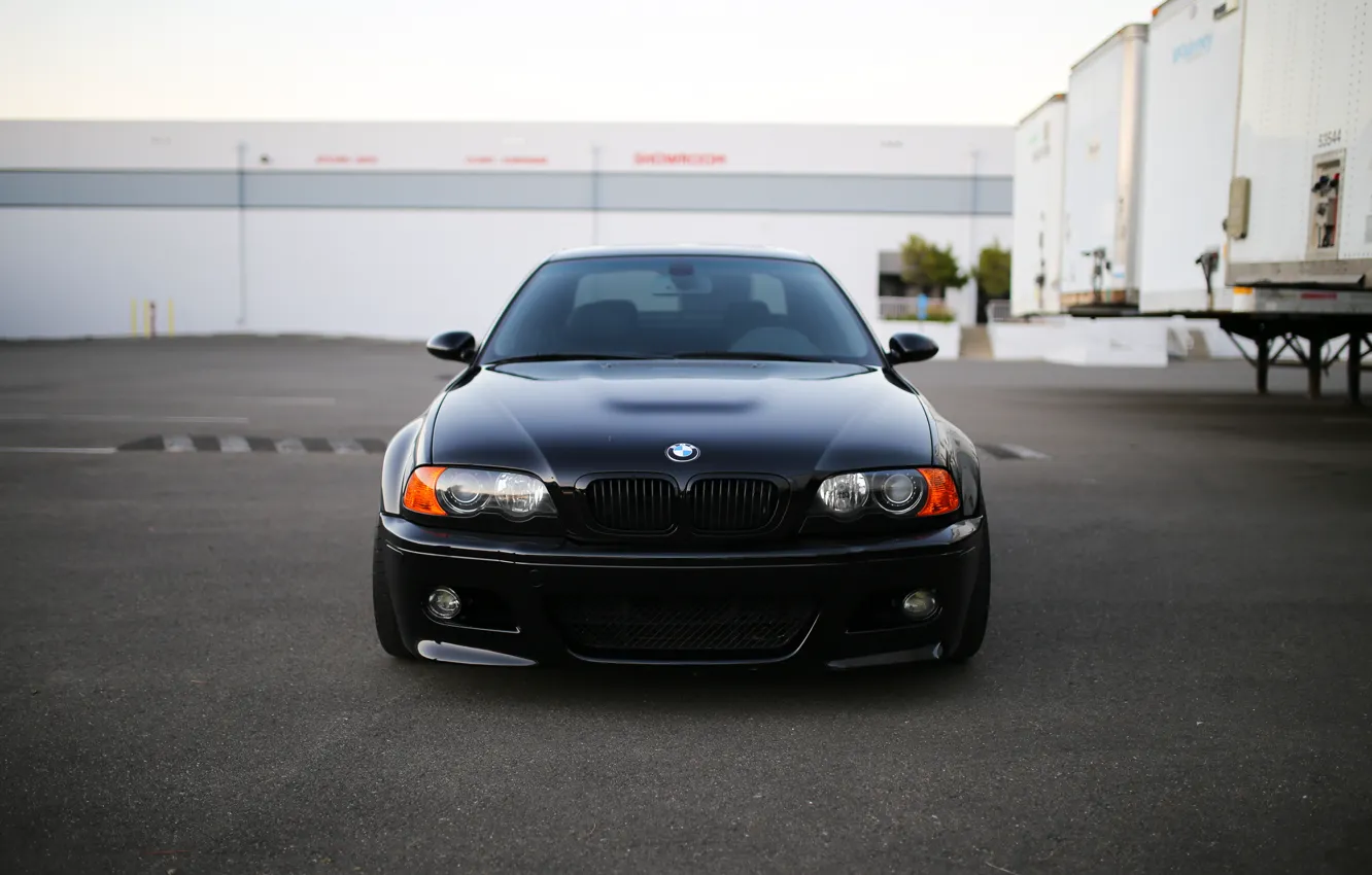 Фото обои Black, E46, M3, Front view