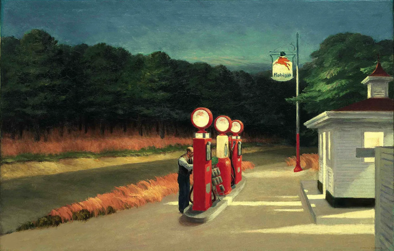 Фото обои 1940, Gas, Edward Hopper