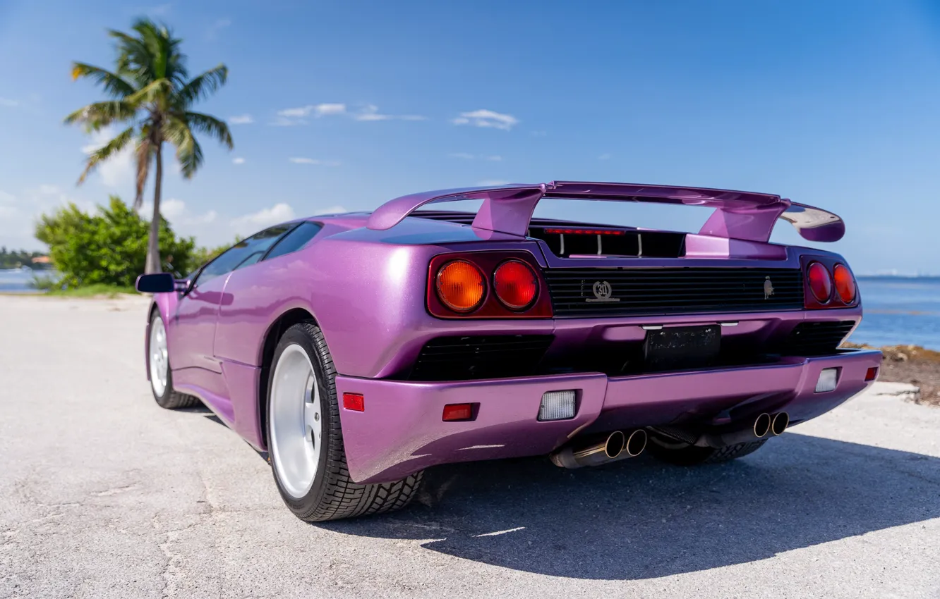 Фото обои Lamborghini, вид сзади, Diablo, ламборгини, Lamborghini Diablo SE30