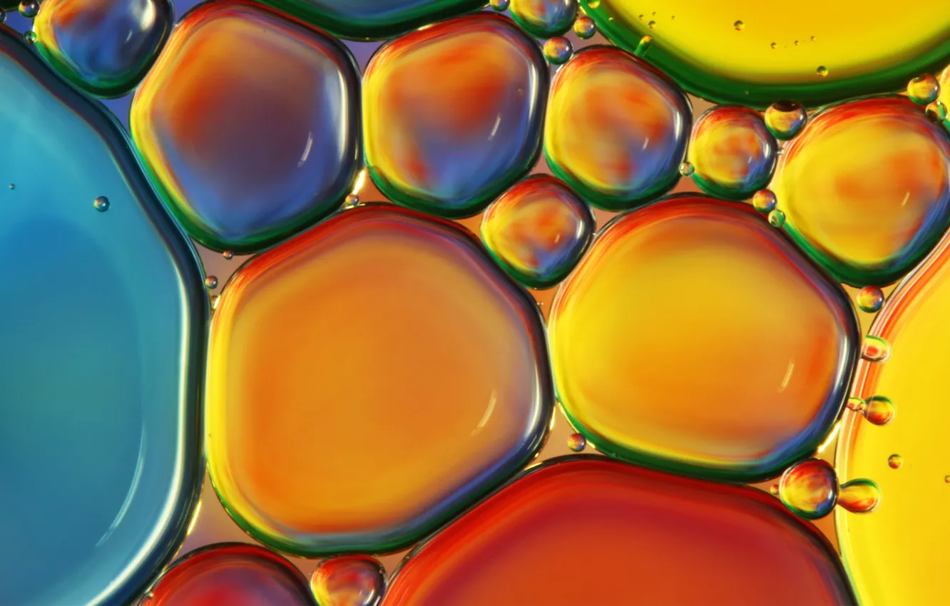Фото обои вода, пузырьки, масло, текстура, воздух