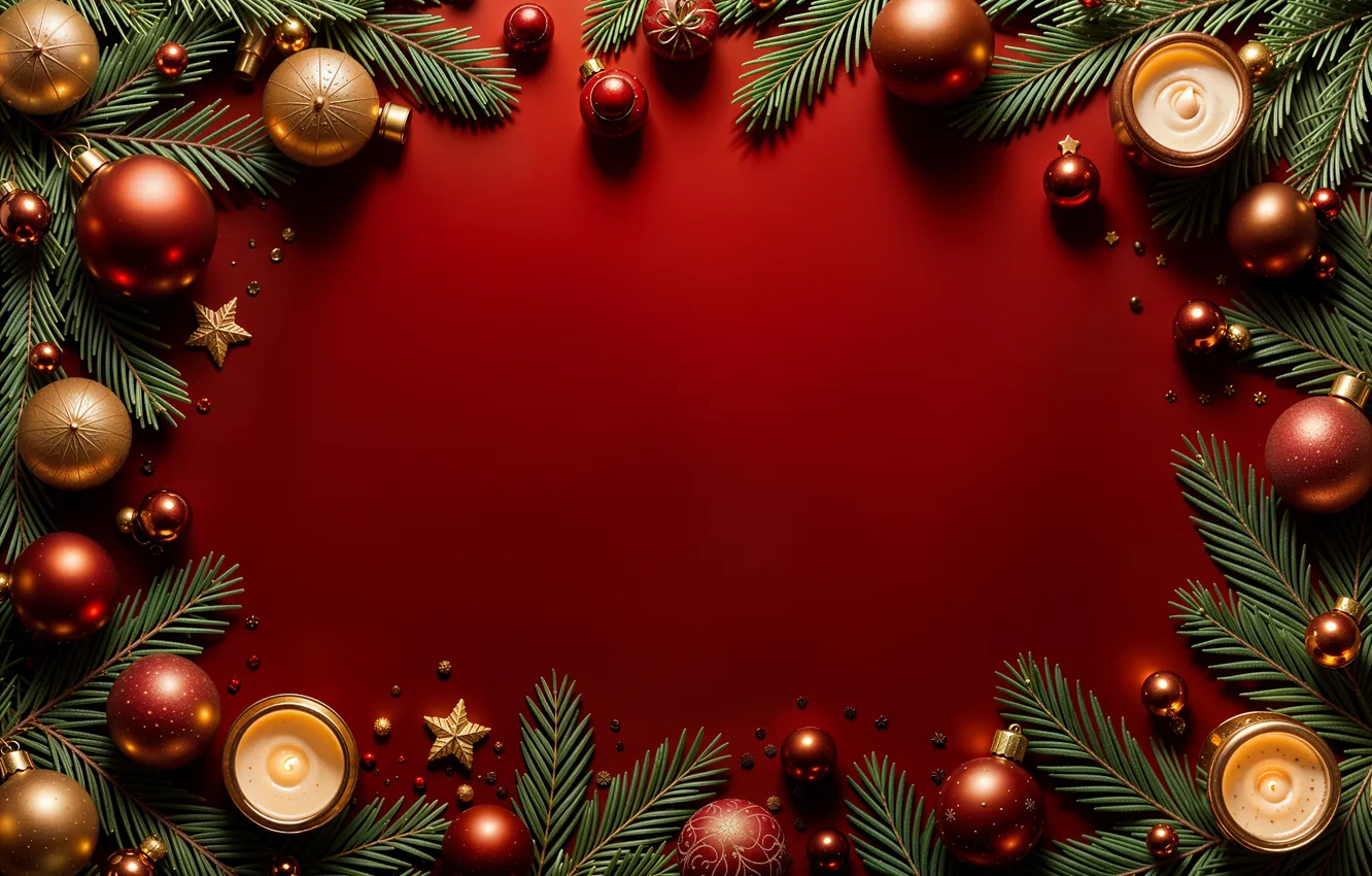 Фото обои украшения, шары, Рождество, Новый год, golden, new year, Christmas, balls