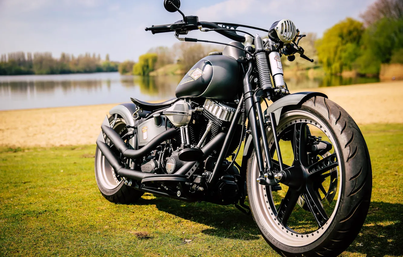 Фото обои Bike, Harley-Davidson, Motorcycle, Thunderbike, Old Style