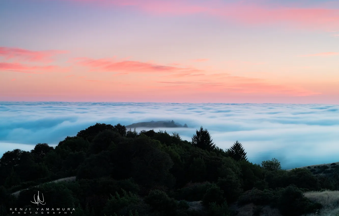 Фото обои облака, закат, гора, photographer, Kenji Yamamura