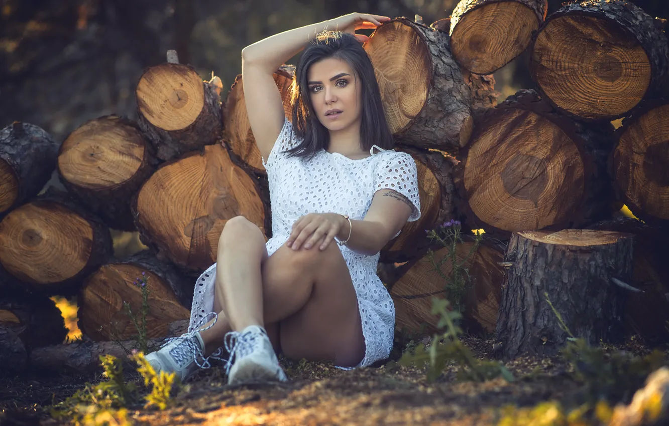 Фото обои девушка, фон, Paula