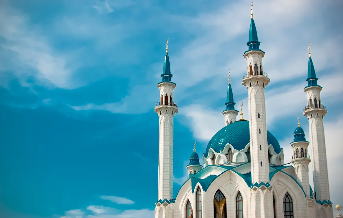 Фото обои небо, мечеть, Казань, Татарстан, архитекектура