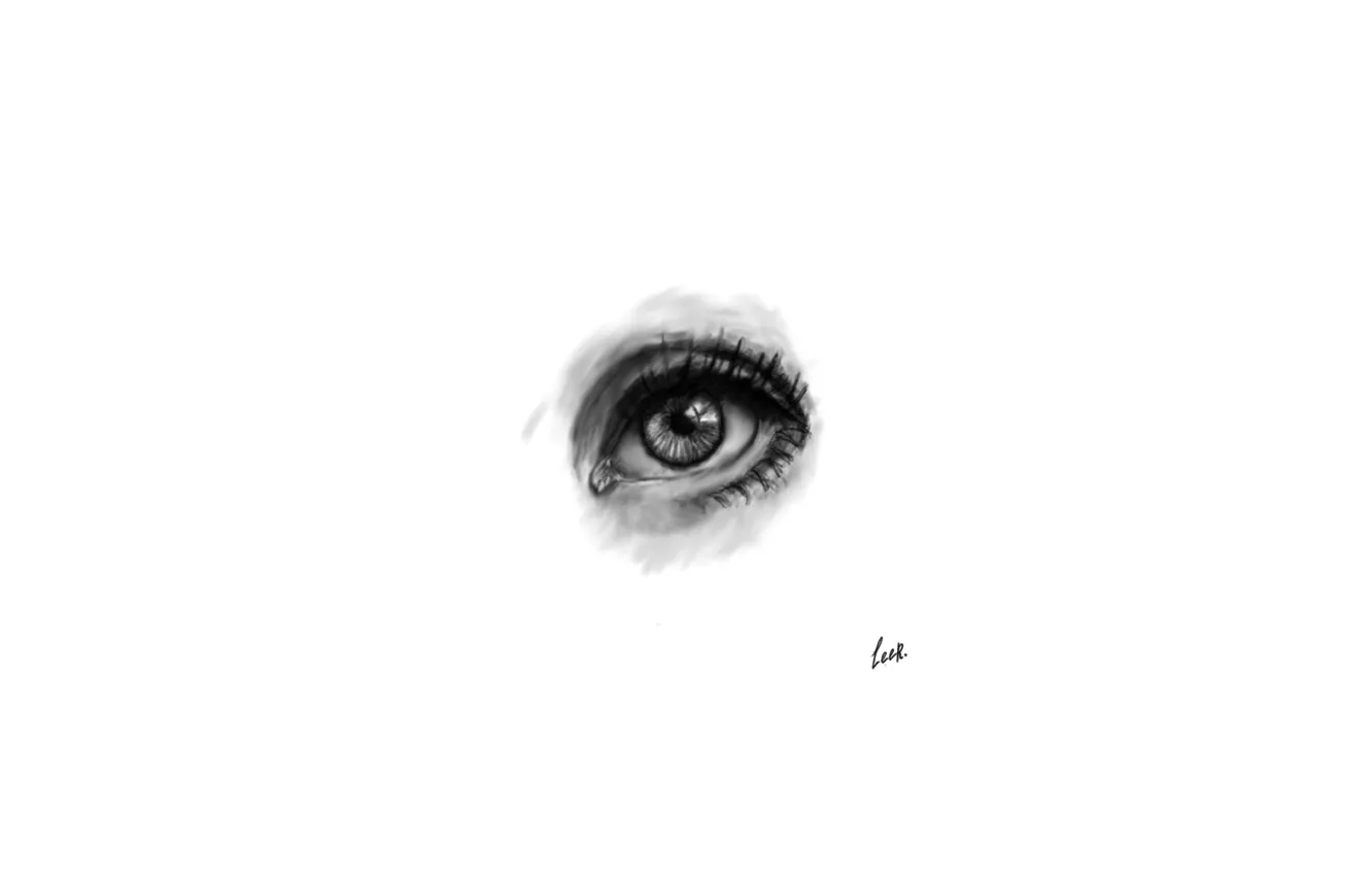 Фото обои глаз, ресницы, рисунок, зрачок, eye, око, leeR