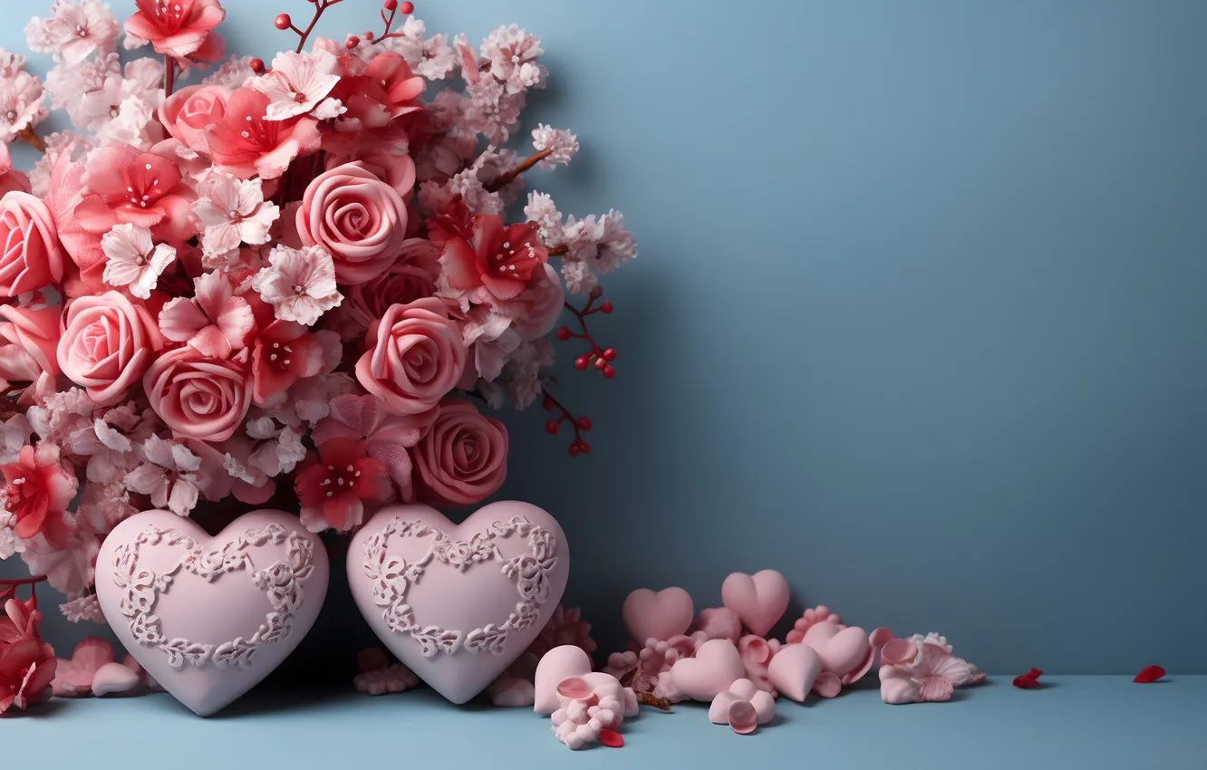 Фото обои любовь, цветы, подарок, романтика, сердце, розы, love, happy