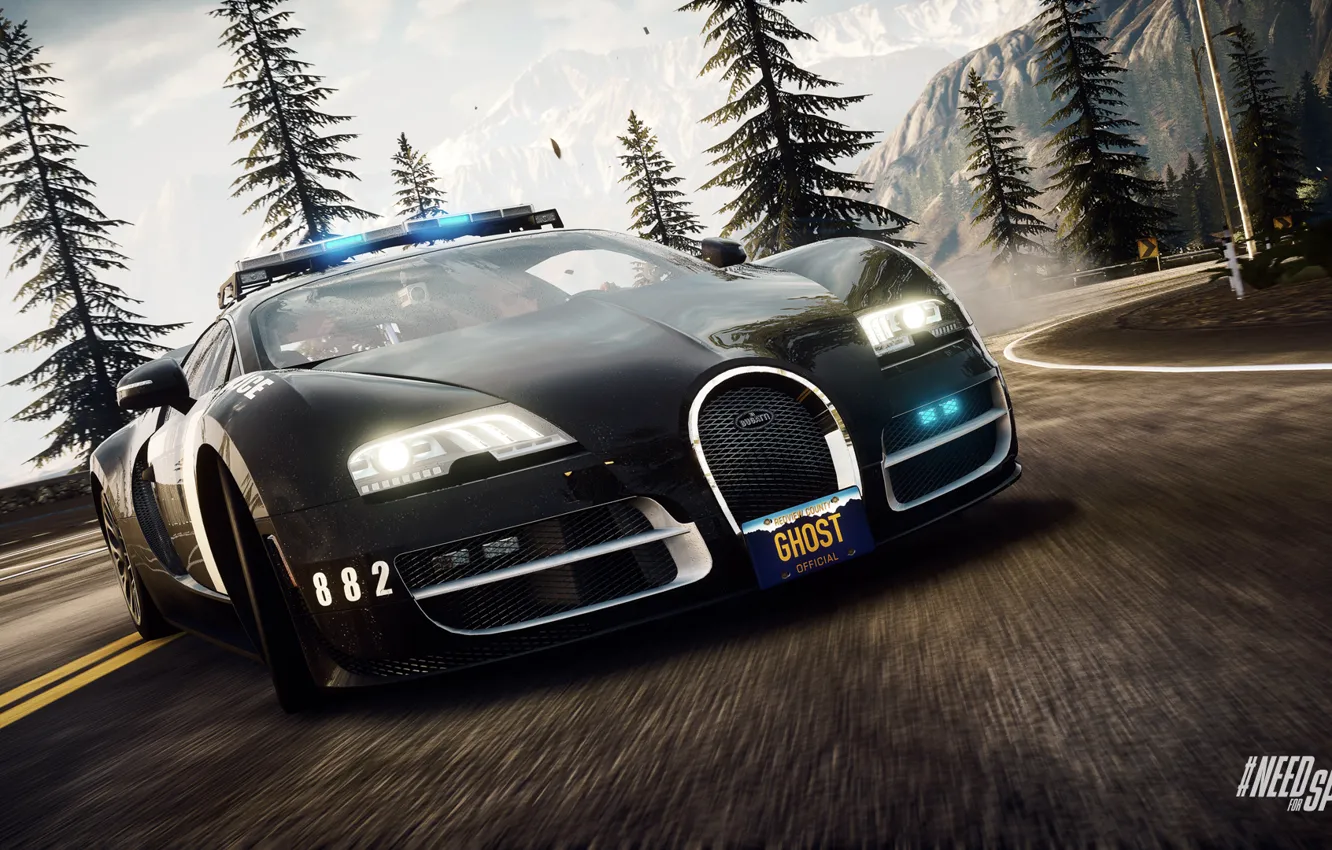 Фото обои bugatti veyron, Need for Speed, nfs, police, 2013, Rivals, NFSR, нфс