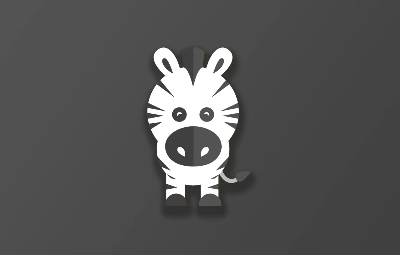 Фото обои minimalism, animal, funny, digital art, artwork, cute, simple background, Zebra
