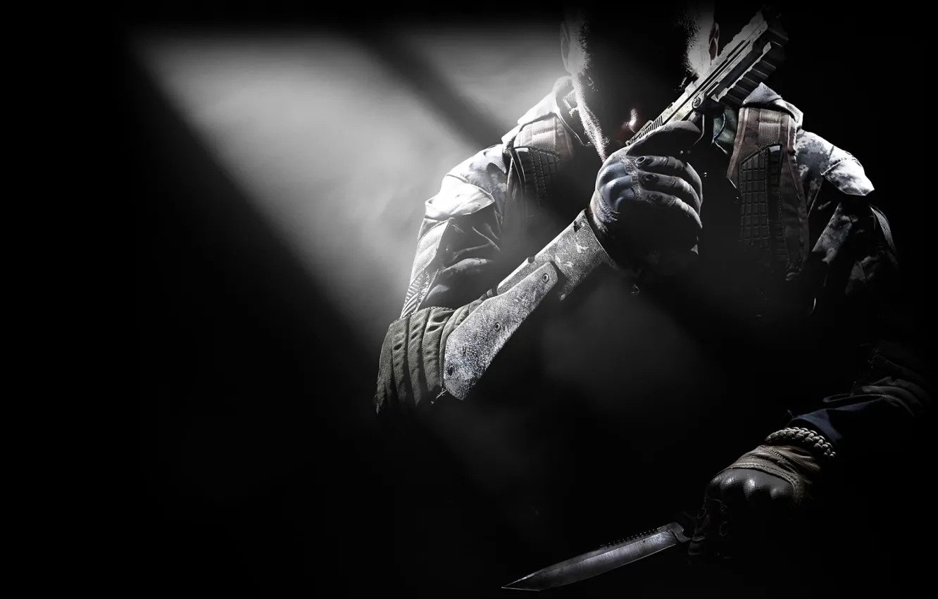 Фото обои пистолет, нож, Call of Duty, CoD, Activision, Treyarch, Black Ops 2