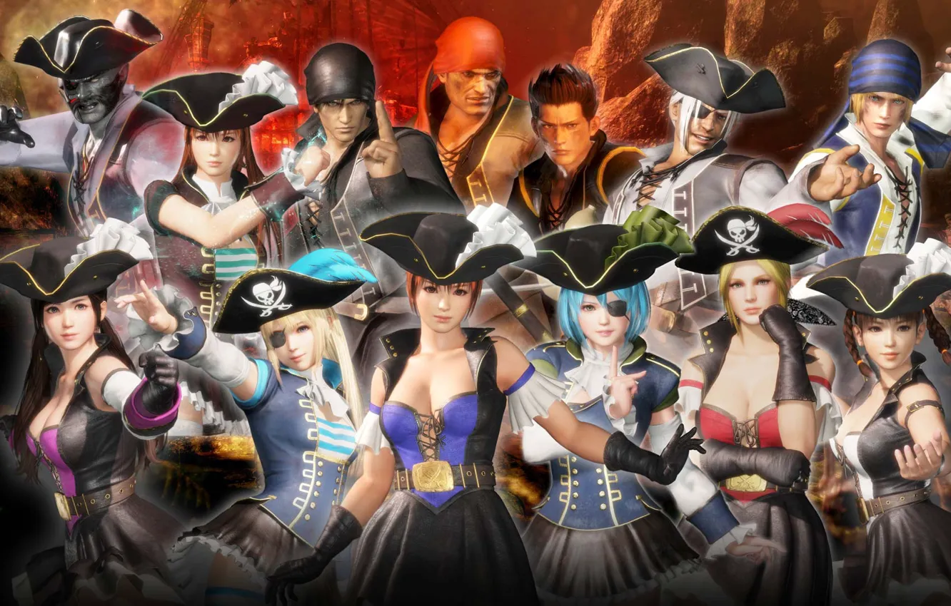 Фото обои девушки, пираты, парни, Dead or Alive 6