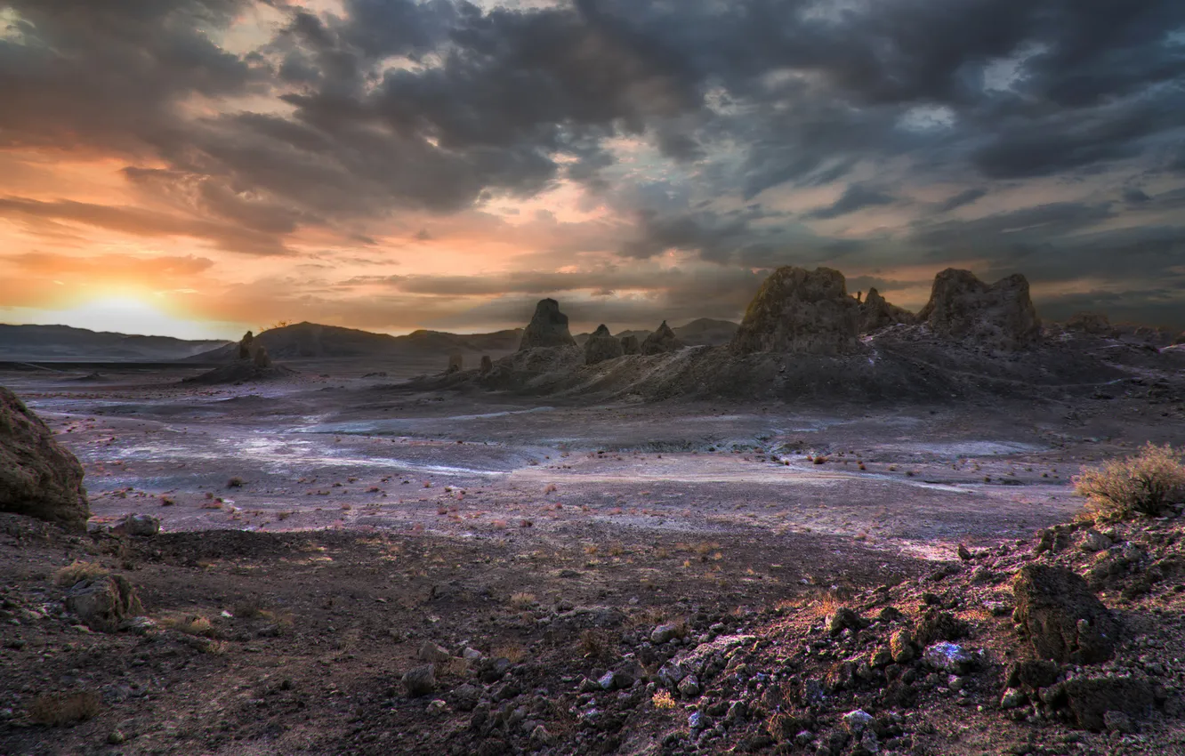 Фото обои закат, природа, скалы, пустыня