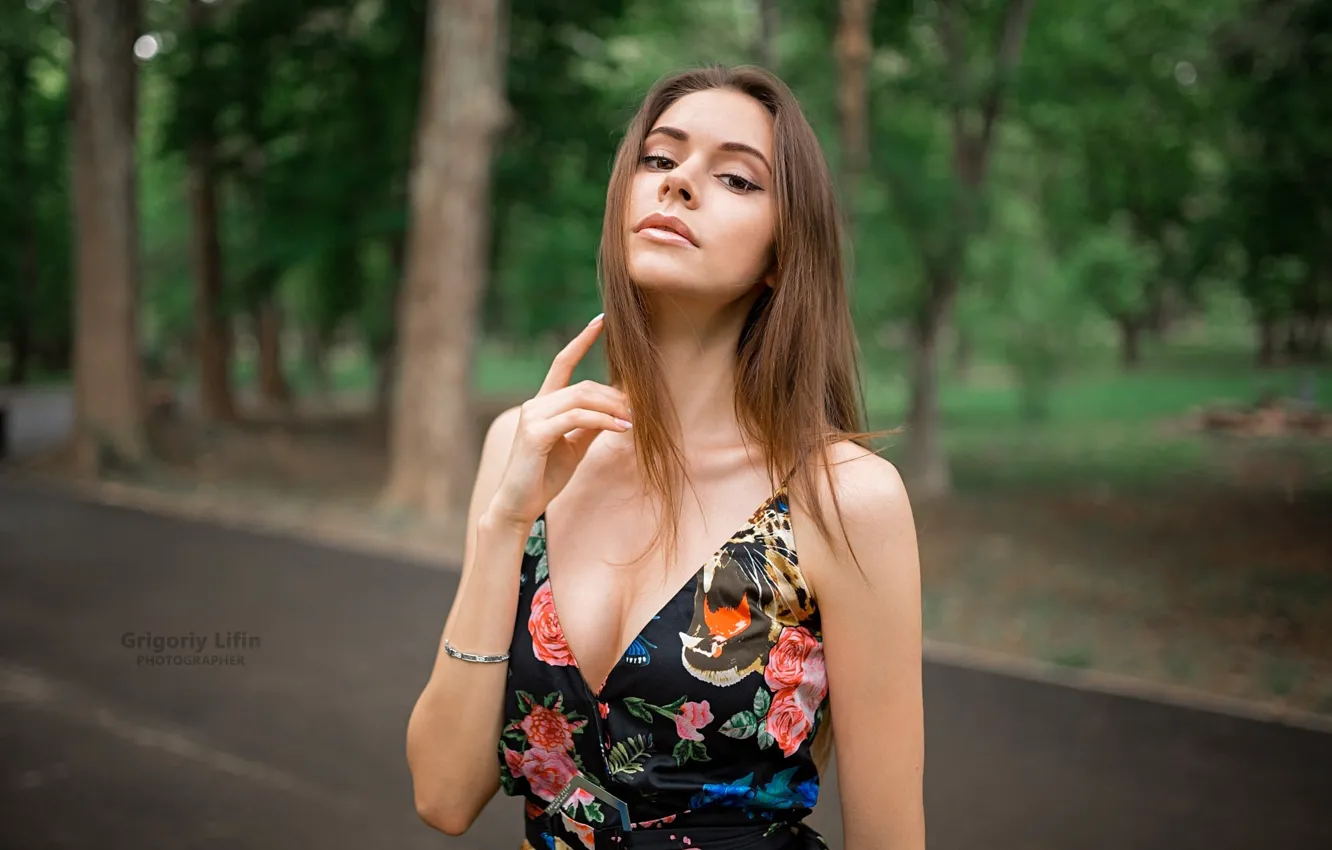Фото обои волосы, Девушка, платье, Grigoriy Lifin