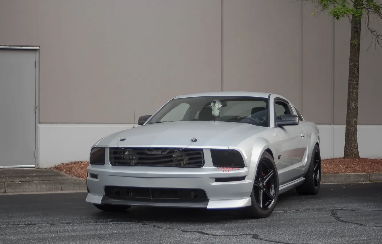Фото обои Mustang, Ford, Silver, 2005-2010