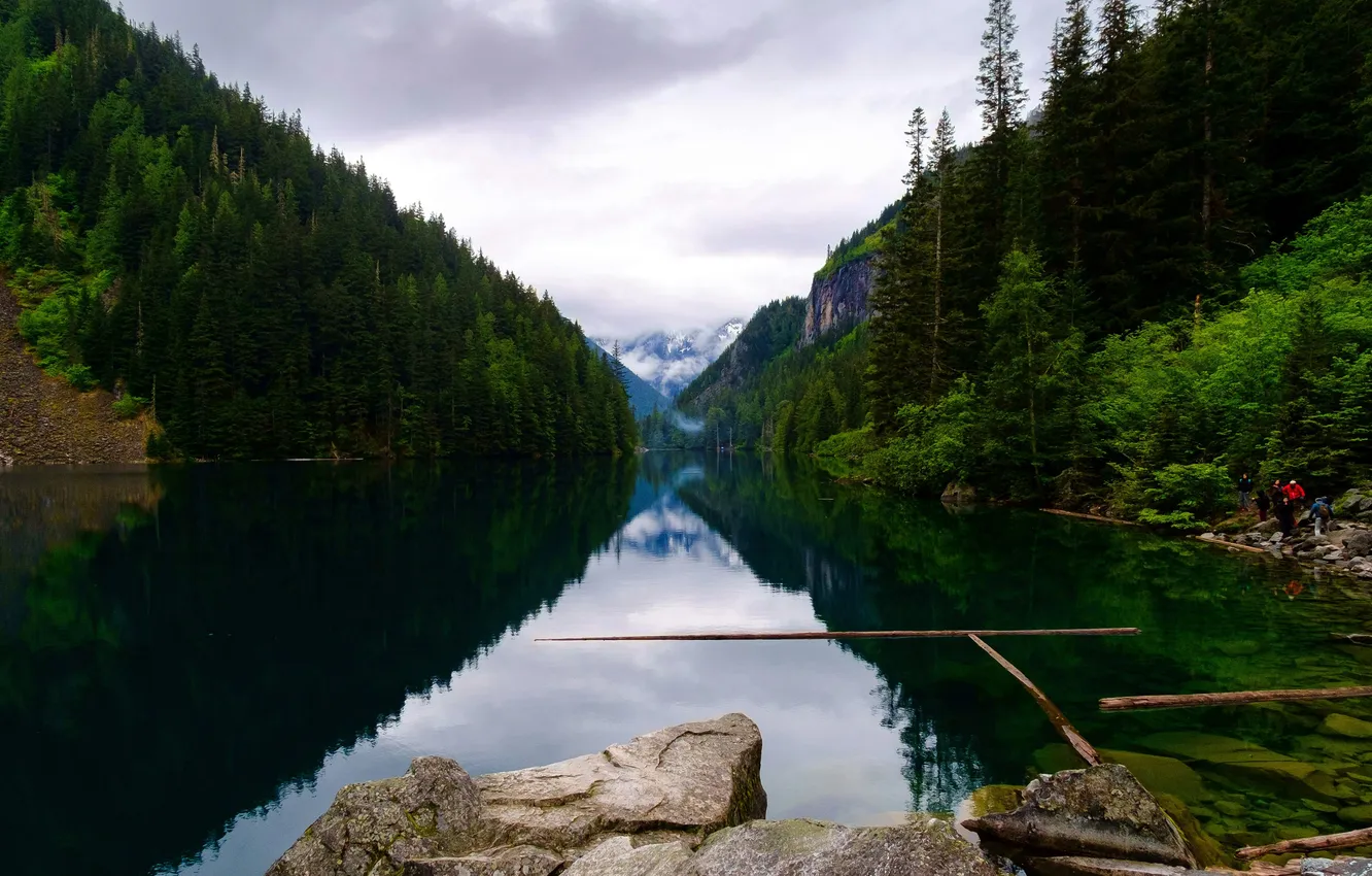 Фото обои Канада, Красота, Canada, Леса, Lindeman Lake, Озеро Линдеман, долина Фрейзер, Fraser Valley