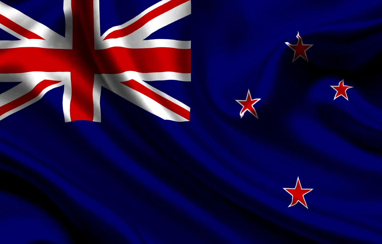 Фото обои Синий, Новая Зеландия, Флаг, Текстура, Звёзды, New Zealand, Flag, Королевство Новой Зеландии