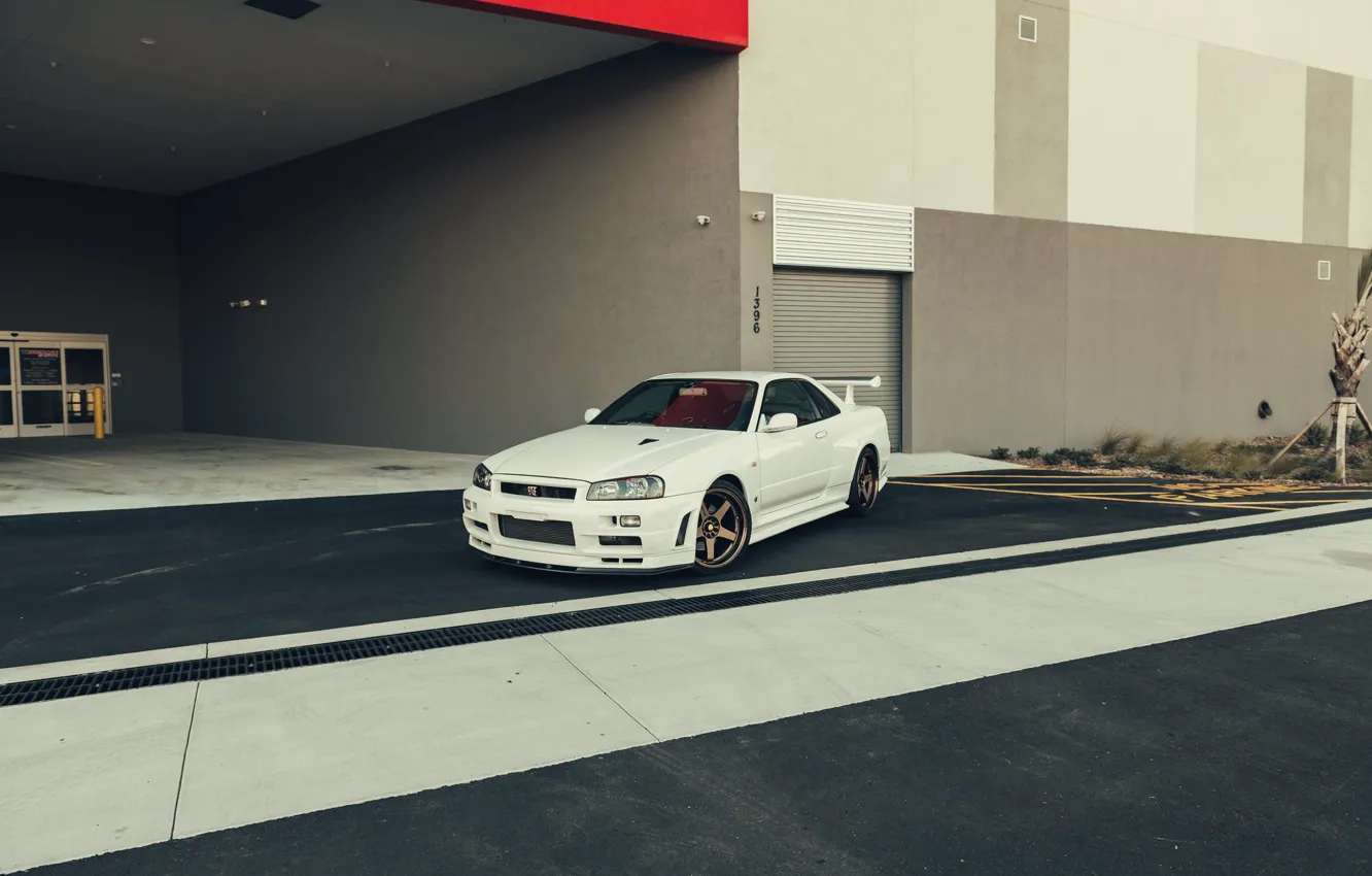 Фото обои GT-R, White, R34