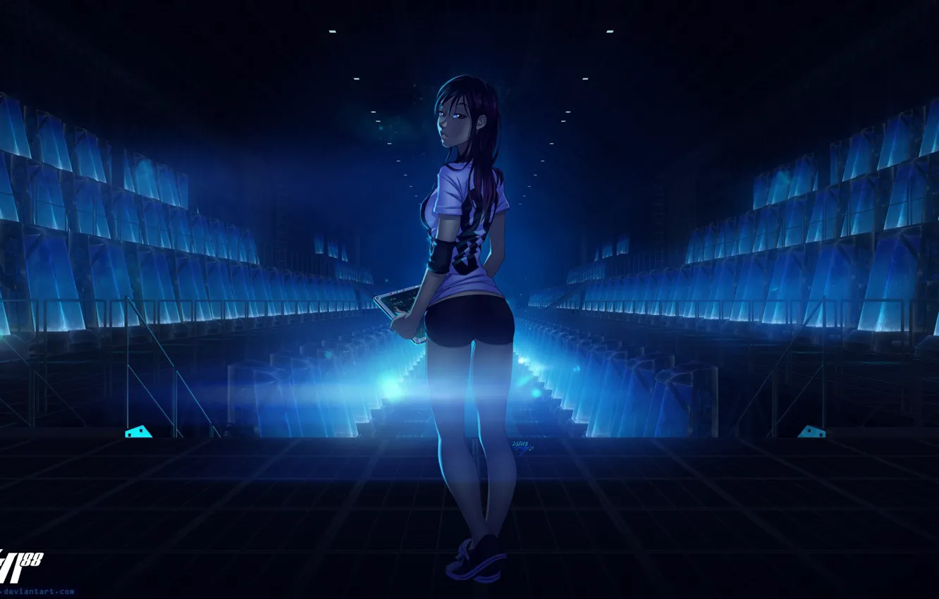 Фото обои space, shorts, anime, spaceship, anime girls, 88 Girl