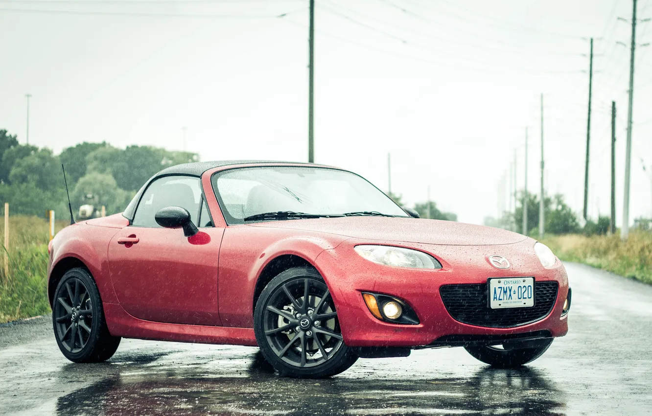 Фото обои Mazda, rain, mx-5
