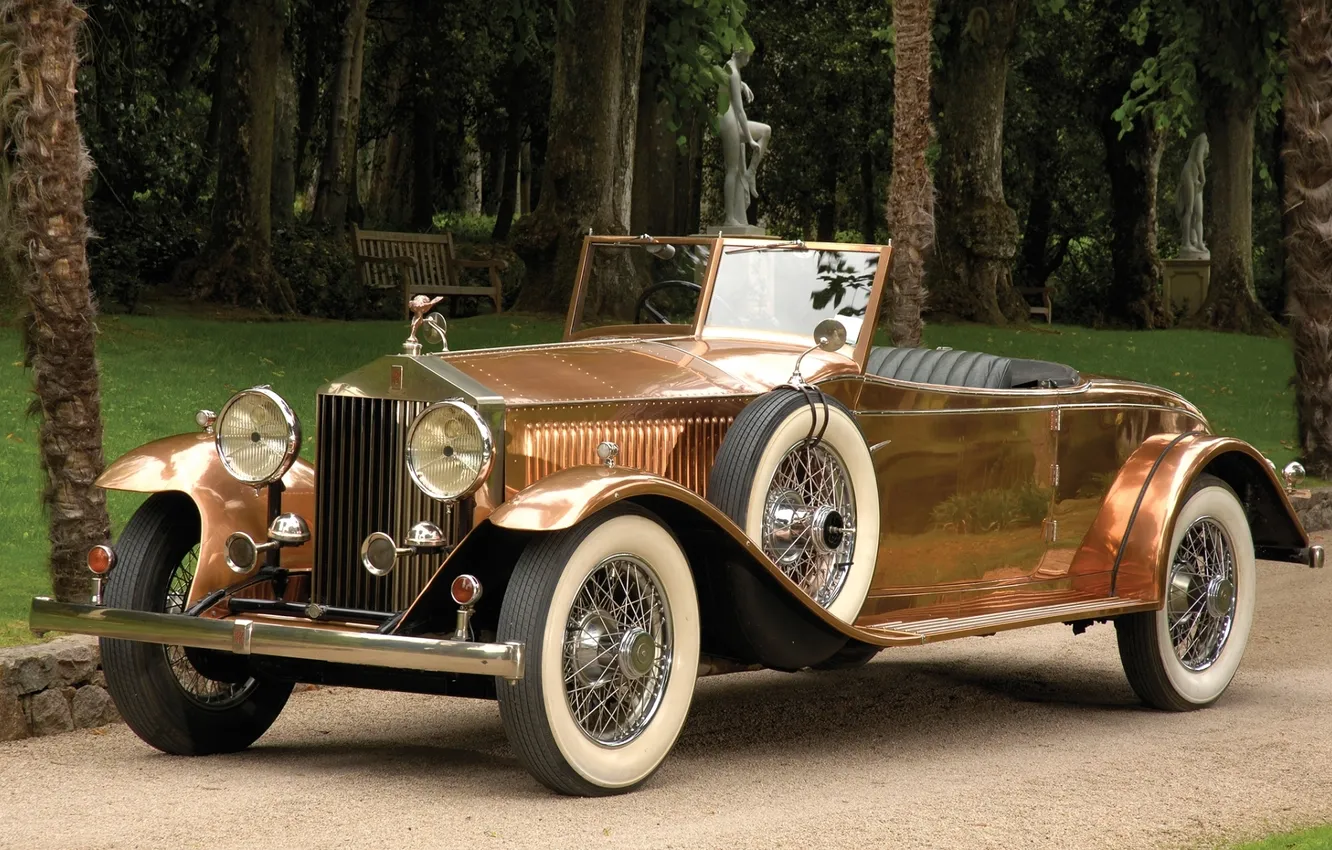Фото обои ретро, Rolls-Royce, Phantom, передок, фантом, 1930, роллс ройс, Open Tourer