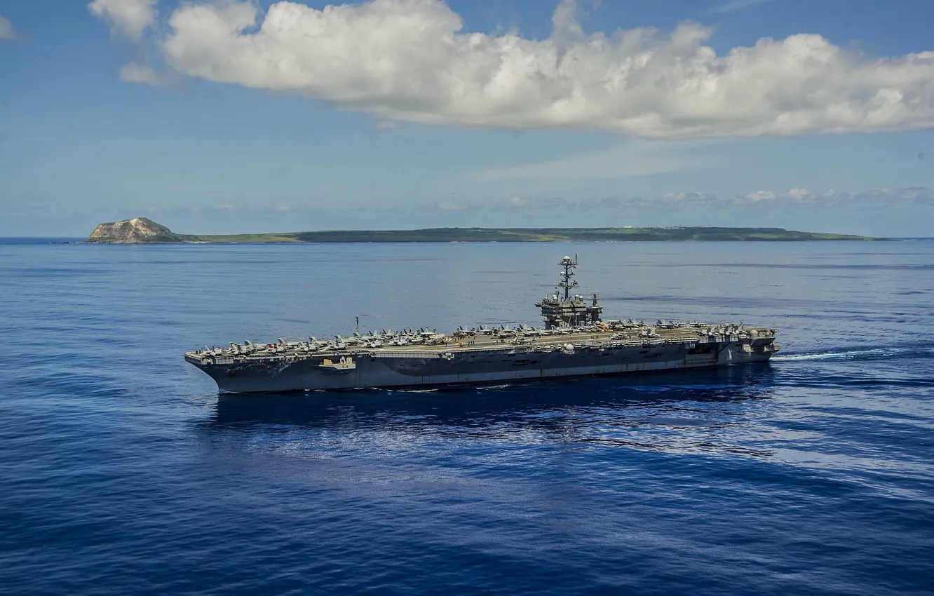 Фото обои море, авианосец, USS George Washington, типа «Нимиц», (CVN 73)