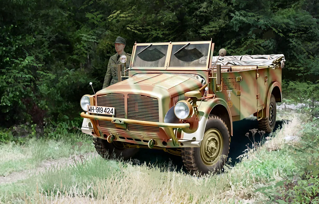 Фото обои Внедорожник, Третий рейх, Type 40, Horch 108