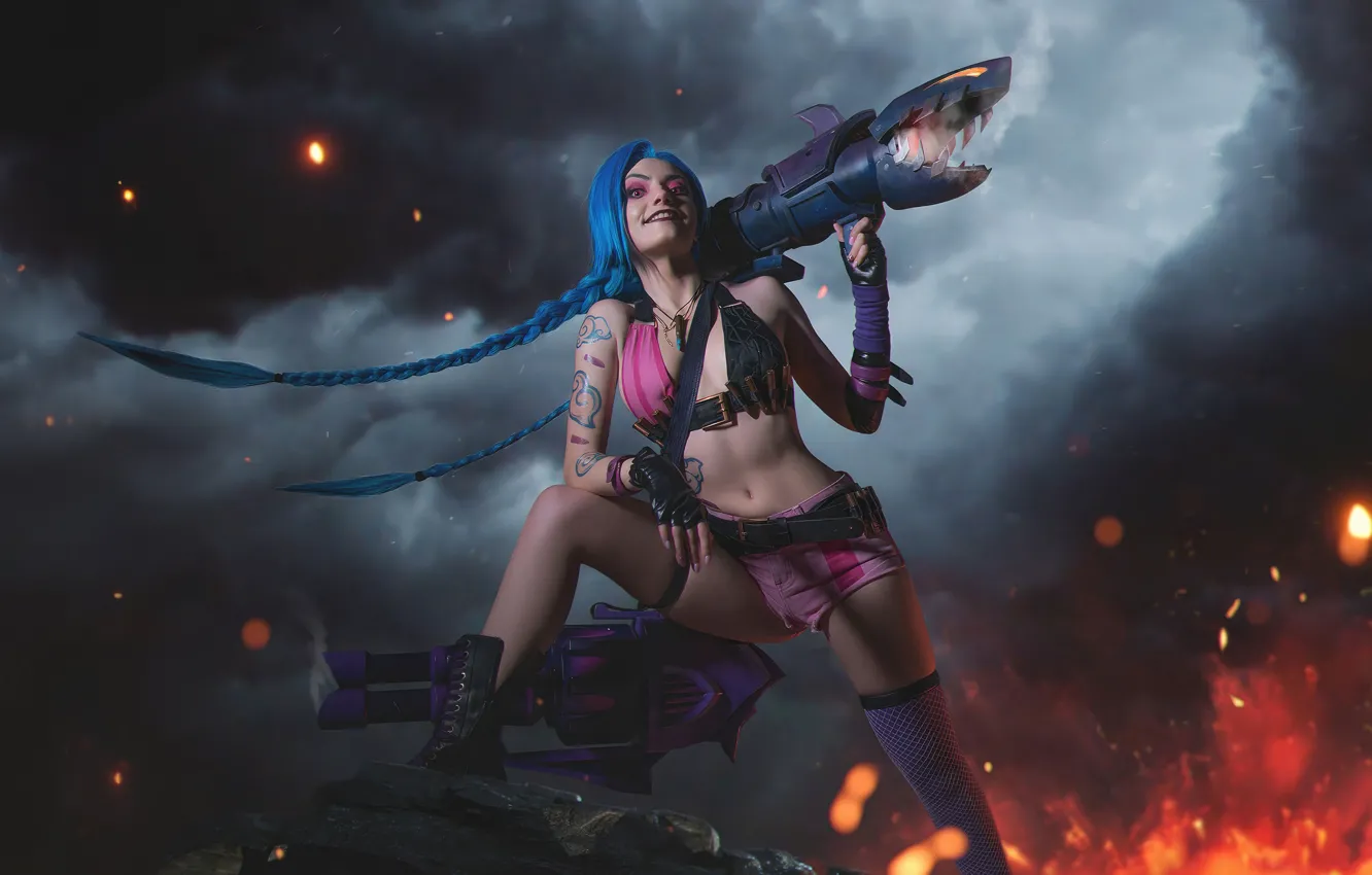 Фото обои cosplay, league of legends, jinx