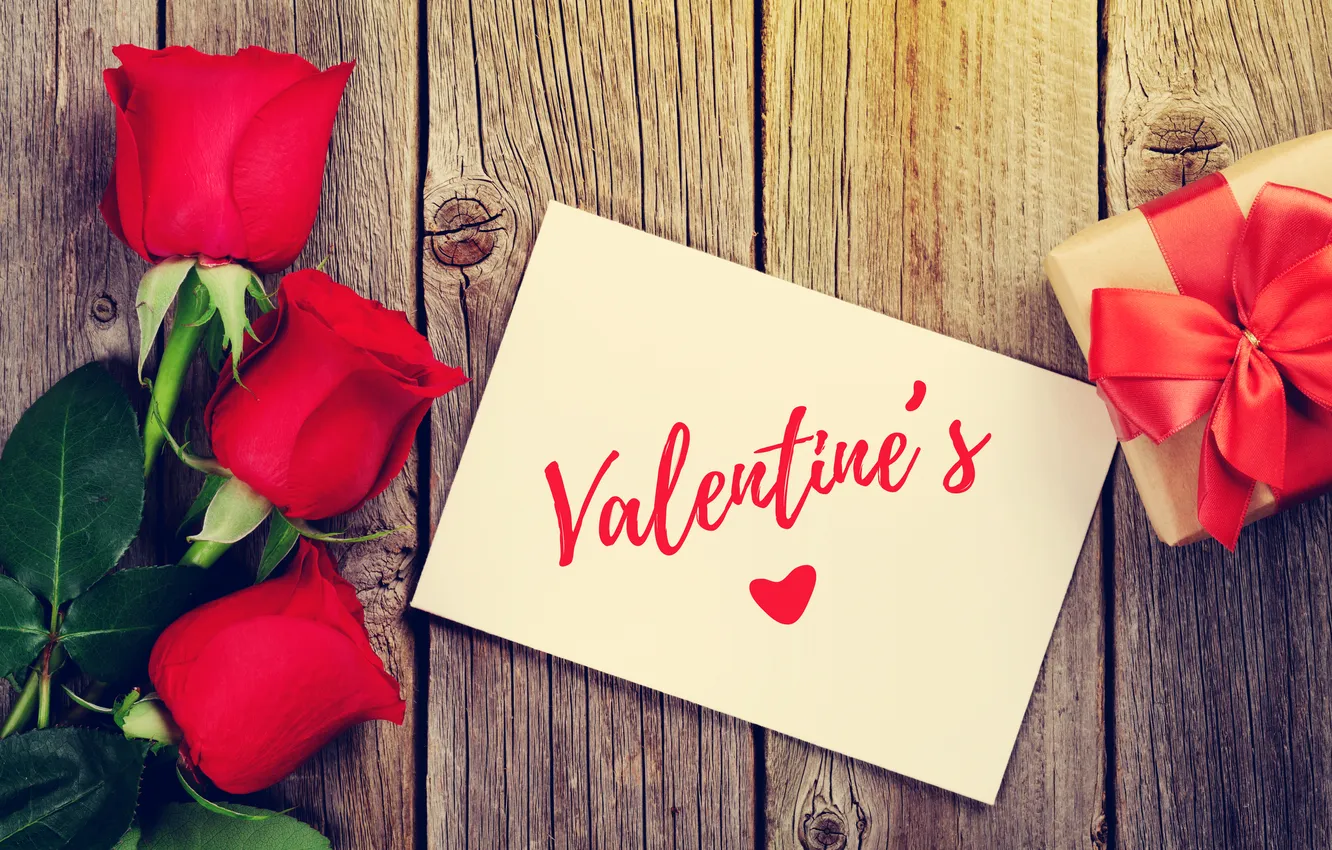 Фото обои любовь, цветы, подарок, романтика, розы, love, happy, День святого Валентина