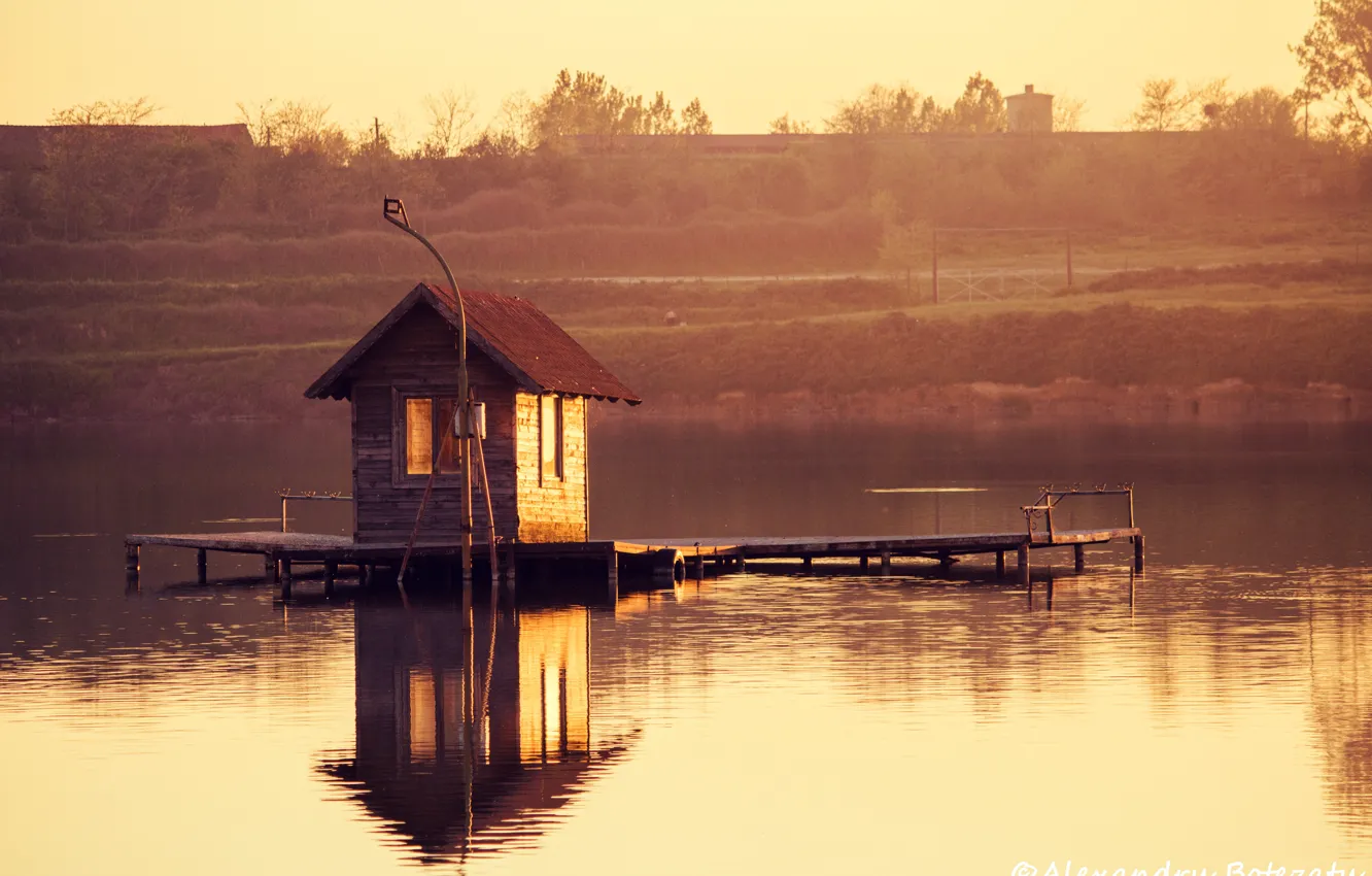 Фото обои house, nature, lake, romania, photograhpy, calarasi, alexandrubotezatu