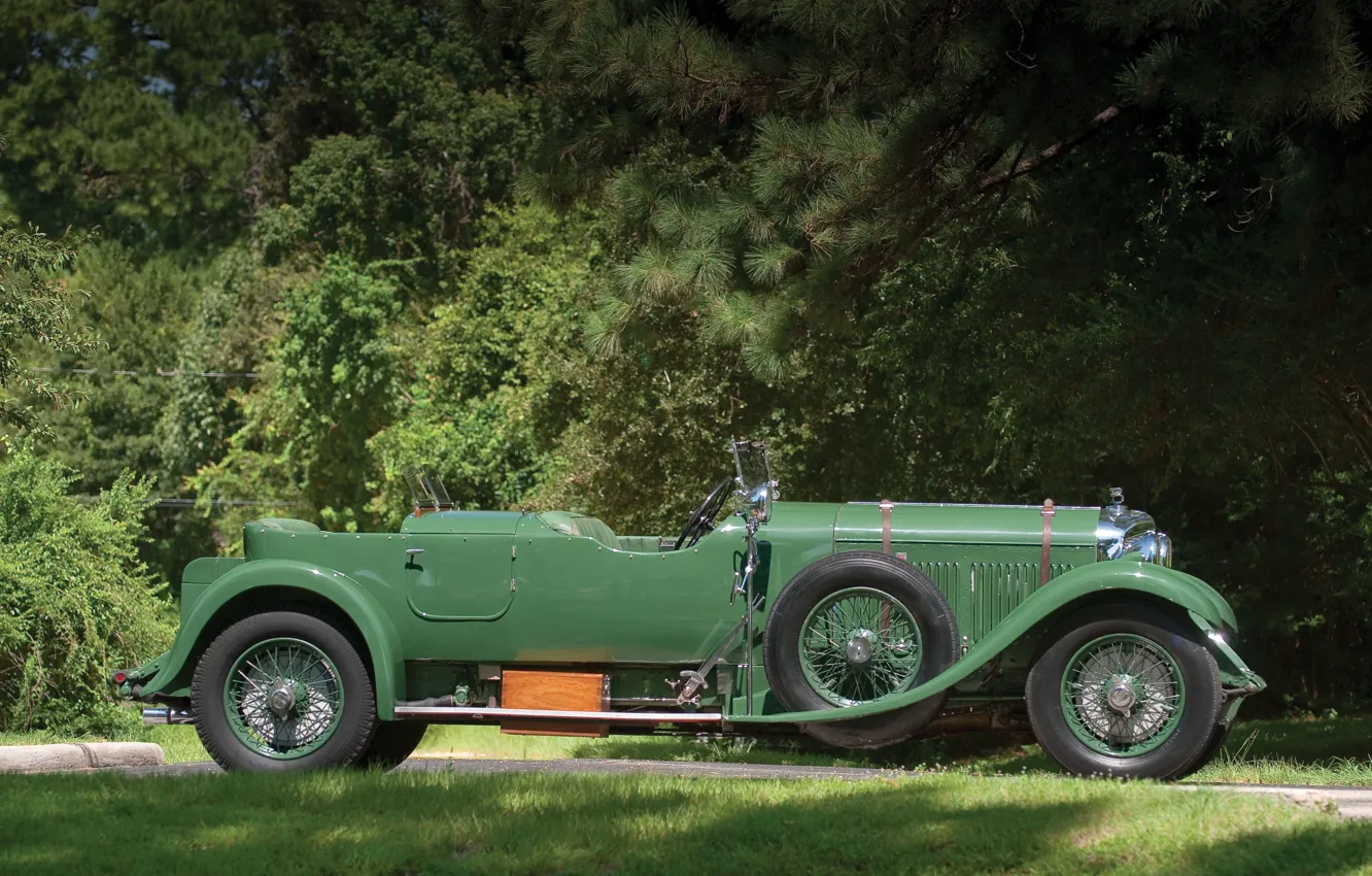 Фото обои Vintage, Retro, Вид сбоку, British Car, 1931 Bentley 4 14