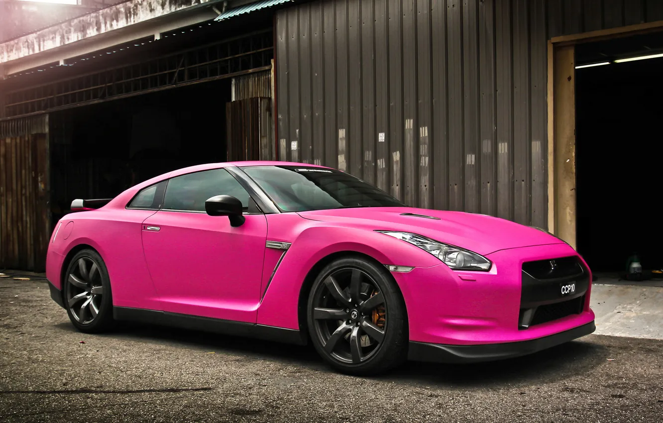 Фото обои авто, розовый, Pink, ниссан, Nissan GTR