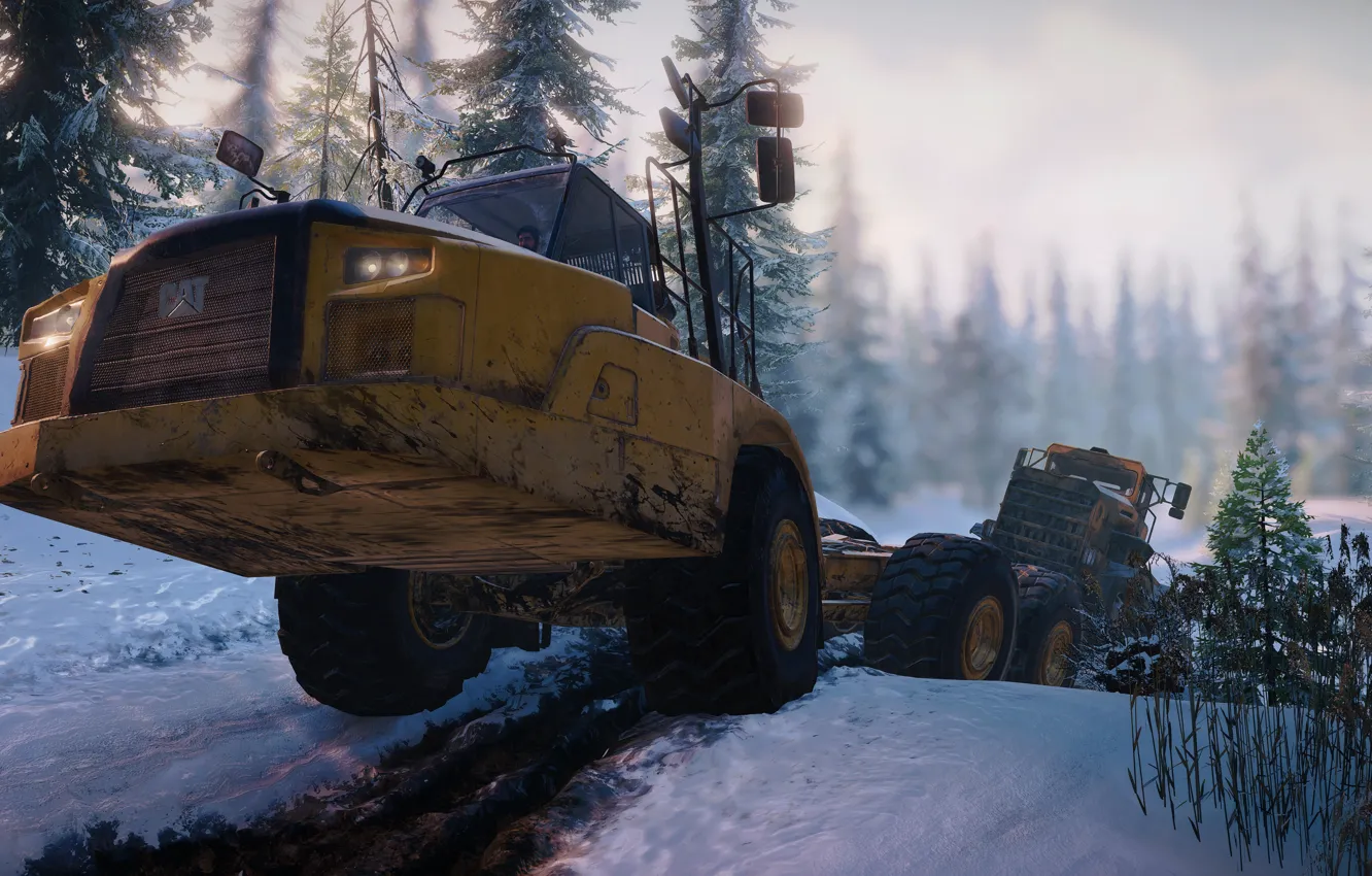 Фото обои HDR, Alaska, Wood, Winter, Snow, Truck, Game, Cold