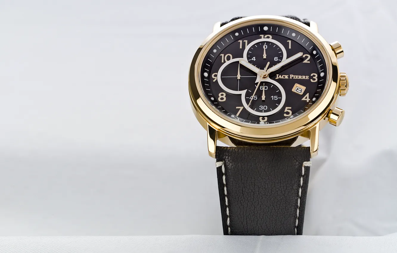 Фото обои gold, leather, watch, Jack pierre