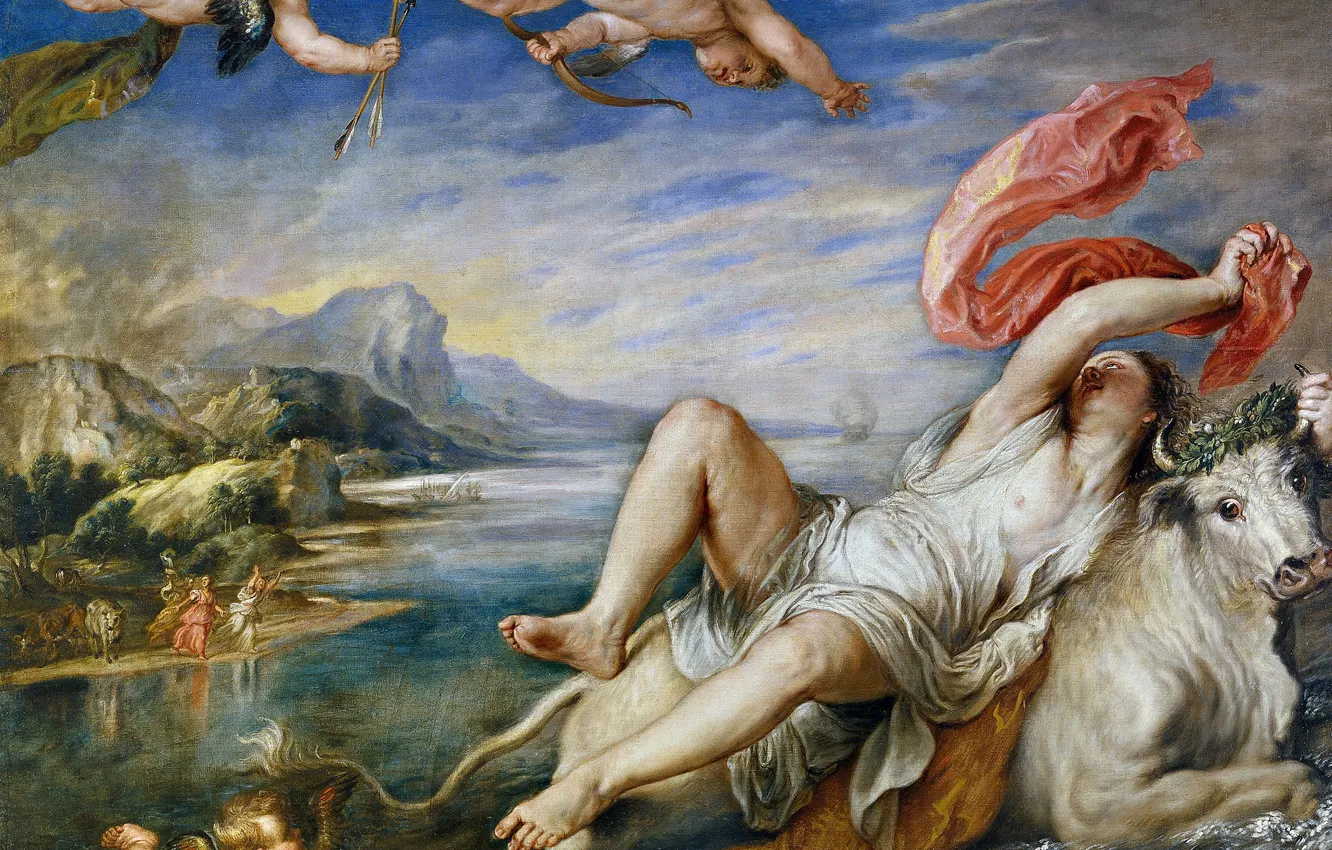 Фото обои картина, Похищение Европы, Питер Пауль Рубенс, мифология, Pieter Paul Rubens