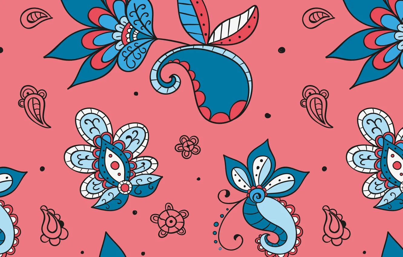 Фото обои цветы, фон, узор, текстура, pattern, floral, пейсли